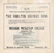 The Hamilton Savings Bank, Missouri Wesleyan College, Caldwell County 1907 McGlumphy